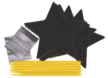 Knutselpapier - krasvellen - sterren - 11 cm - met zelfklevende magneet - pak van 10 vellen