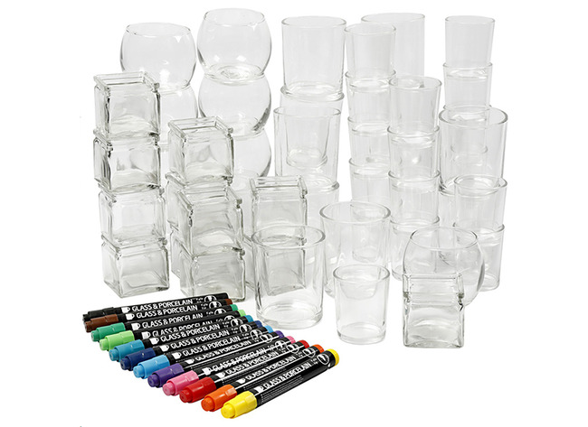 Easykit - kit complet de fabrication de bougeoirs en verre - le set