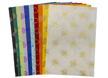 Knutselpapier - zijdepapier - glitter - 23 x 33 cm - set van 10 assorti