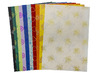 Knutselpapier - zijdepapier - glitter - 23 x 33 cm - set van 10 assorti