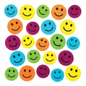 Foam - stickers - smiley - glitter - set van 120
