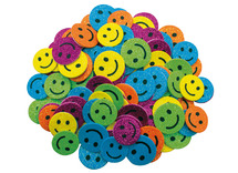 Foam - stickers - smiley - glitter - set van 120