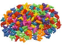 Kralen - dieren - 2,5 cm diameter - set van 120 assorti