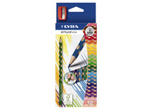 Potloden - kleurpotloden - Lyra Groove Slim - driehoekig - etui - set van 12 assorti