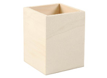 Pennenbak - hout - 9,5 x 7,5 x 7,5 cm - per stuk