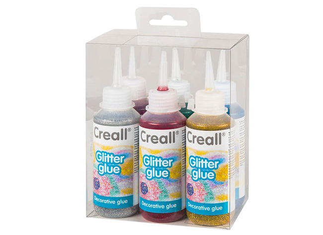 Lijm - glitterlijm - glitterglue - Creall - 100 ml - set van 6 assorti