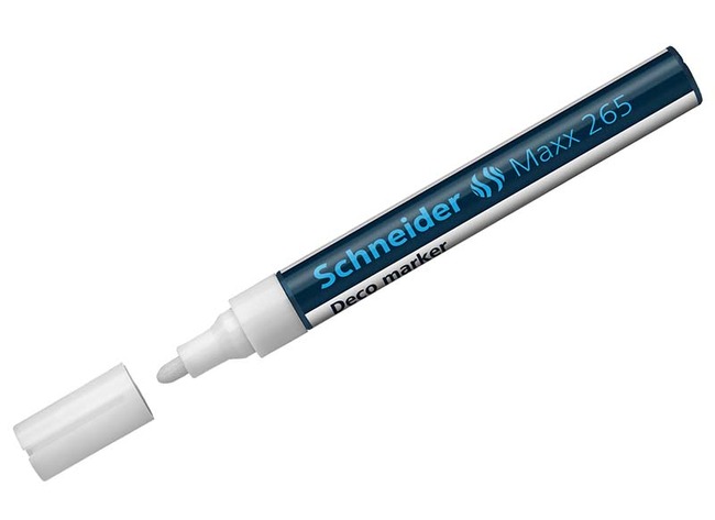 Stiften - krijtstiften - Schneider Maxx 265 - dik - ronde punt - wit - per stuk