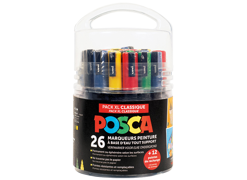 MARQUEURS POSCA - COULEURS CLASSIQUES - POT DE 26 - Baert