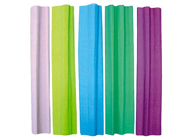 Knutselpapier - crêpepapier - aanvullende kleuren - set van 5 assorti