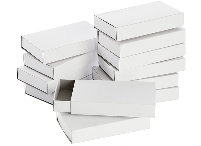 Karton - luciferdoosjes - 11 x 6 x 2 cm - wit - set van 12