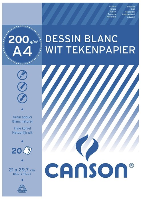 Tekenpapier - Blok - Canson - 200g - 27 X 36 -  20 Vellen