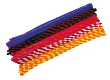 Chenilledraad - tweekleurig - felle kleuren - 30 cm lang - set van 50 assorti