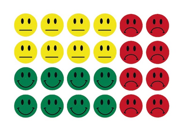 Cadeautje - magneet - waardeer smiley - set van 24 assorti