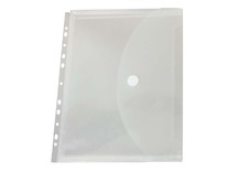 Enveloptassen - A4 - wit - transparant - met balg - met velcro-sluiting - per stuk