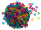 Kralen - 6,5 mm - glitter - set van 650 assorti