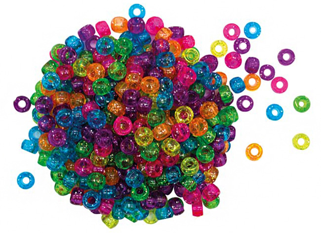 Kralen - 6,5 mm - glitter - set van 650 assorti