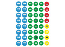 Stickers - beloningsstickers - Apli Kids - smileys - rond - 3 cm - set van 144 stickers