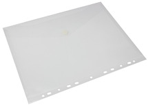 Enveloptassen - A4 - transparant - met velcro-sluiting - wit - set van 10