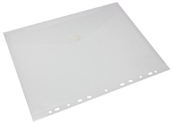 Enveloptassen - A4 - transparant - met velcro-sluiting - wit - set van 10