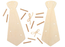 Sleutelhangers - hout - das - set van 3