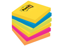 Memoblaadjes - kleefblaadjes - 3M - Post-it - 7,6 x 7,6 cm - set van 6 assorti