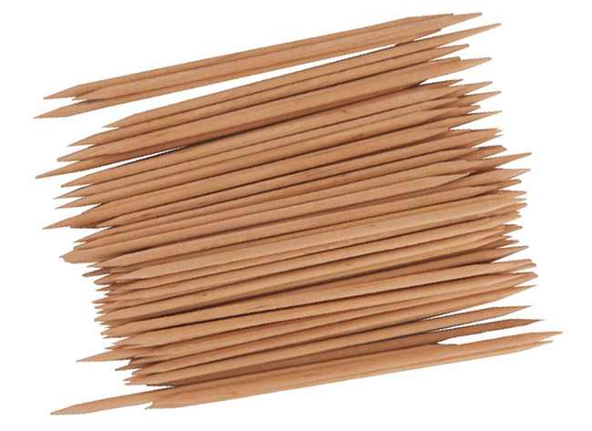 Knutsellatjes - tandenstokers - 6 cm - hout - rond - naturel - set van 300