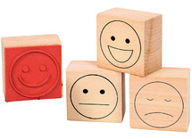 Stempels - smileys - 3 cm diameter - set van 4 assorti