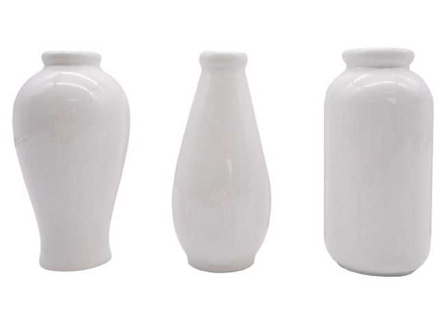 Vazen - porselein - set van 6 assorti