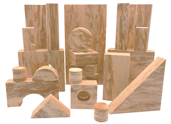 Bouwset - blokken - Weplay - houtlook - foam - set van 152