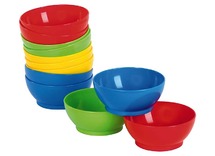 Kommetjes - plastic - 11,5 cm diameter - plastic - set van 12 assorti