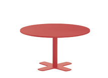 Tafel - Centrale Voet - Kruisvoet - 90 cm x 90 cm x 40 cm - onderstel rood - blad rood - per stuk