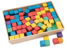 Ruimtelijk inzicht - kubussen - hout - gekleurd - bouwset - set van 150