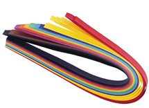 Knutselpapier - stroken - 130 g - 1,5 x 50 cm - gekleurd - 10 kleuren assorti - weven - set van 200