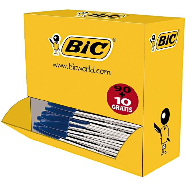 Stylos-billes - Bic Cristal - bleu - promo box - set/100