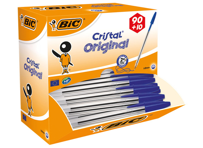Pen - balpen - BIC Cristal - 90+10 - blauw - set van 100