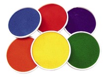 Inktkussens - stempels - 15 cm diameter - set van 6 assorti