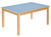 TAFEL MET GEKLEURD TAFELBLAD - RECHTHOEKIG 120X60 CM