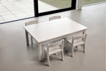 Tafel - Standaard - Rechthoekig 80 X 60 Cm - 40 cm - blad beuk - per stuk