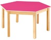 TAFEL - GEKLEURD TAFELBLAD - ZESHOEKIG 120 CM