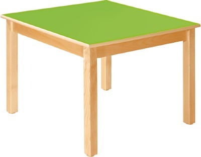 Tafel Met Tafelblad - Vierkant80X80 Cm - 40 cm - blad blauw - per stuk