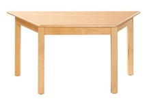 Tafel - Standaard - Trapezium 120 X 60 Cm - 40 cm - blad beuk - per stuk