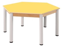 TAFEL - METALEN VERSTELBARE POTEN - ZESHOEKIG Ø 120 CM
