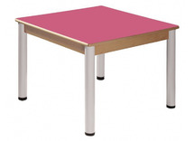 TAFEL - METALEN VERSTELBARE POTEN - VIERKANT - 80 X 80 CM