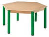 TAFEL MET METALEN POTEN - ZESHOEKIG Ø 120 CM
