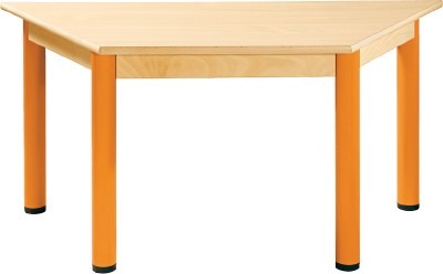 TAFEL MET METALEN POTEN - TRAPEZIUM 120X60 CM