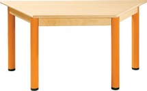 Tafel - Met Metalen Poten - Trapezium - 120 cm x 60 cm x 76 cm - poten geel ral 1023 - per stuk