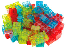 Bouwset - blokken - Miniland - kunststof - transparant - set van 55