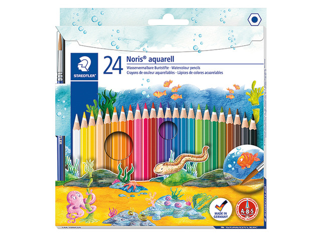 Potloden - aquarelpotloden - Staedtler Noris Aquarell - zeskantig - set van 24 assorti