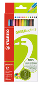 Potloden - kleurpotloden - Stabilo GREENcolors - zeshoekig - dun - etui - set van 12