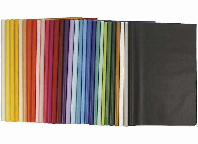 Knutselpapier - zijdepapier - 50 x 70 cm - 30 kleuren - set van 300 assorti